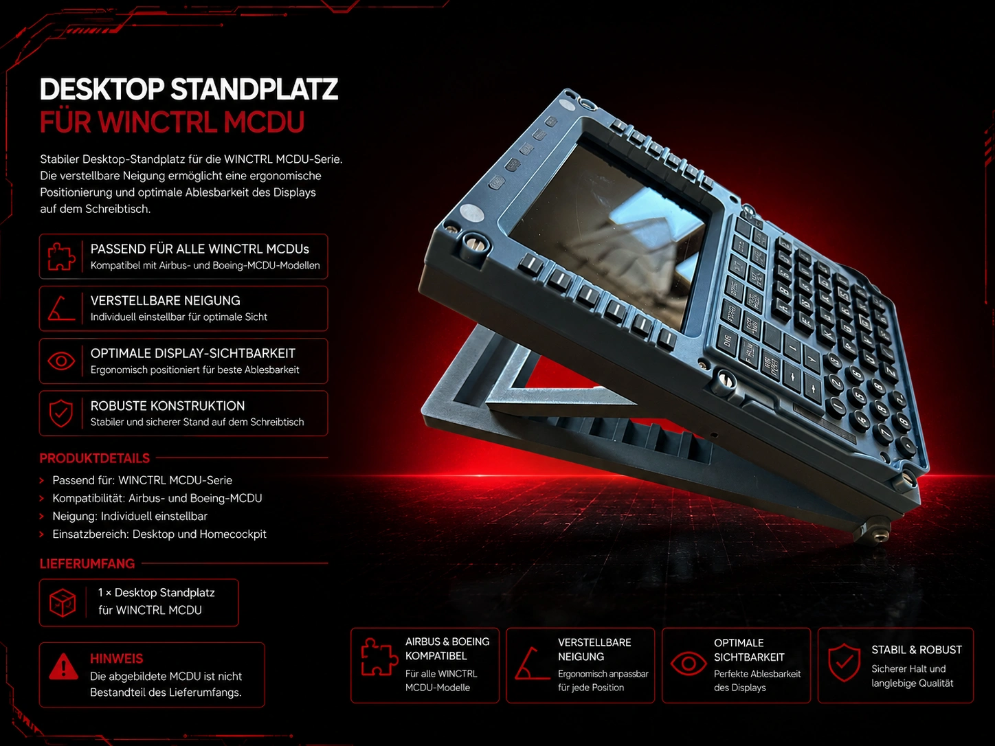 Desktop Standplatz für Winwing MCDU