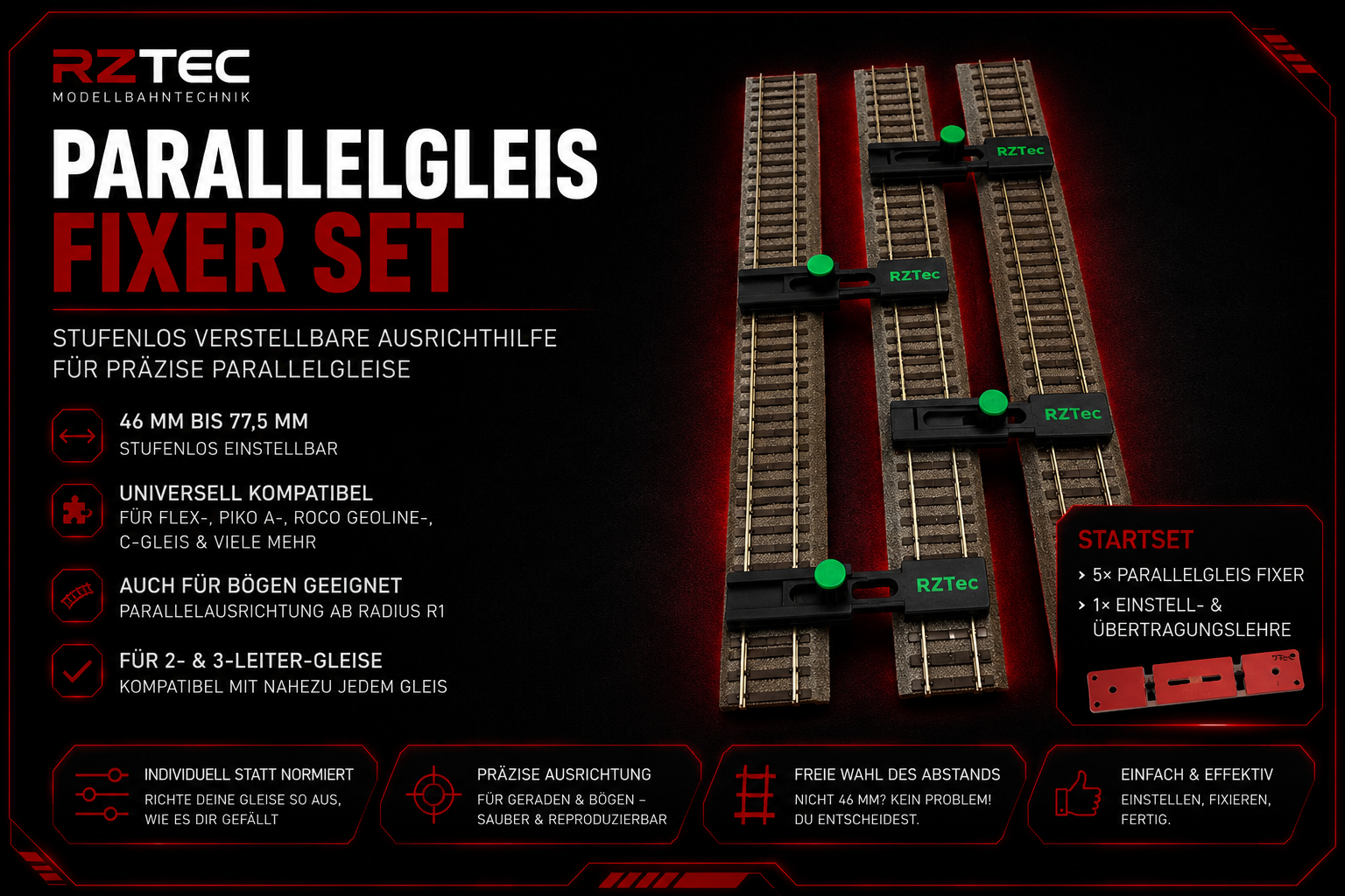 Parallelgleis Fixer Startset (Ausrichtungshilfe)